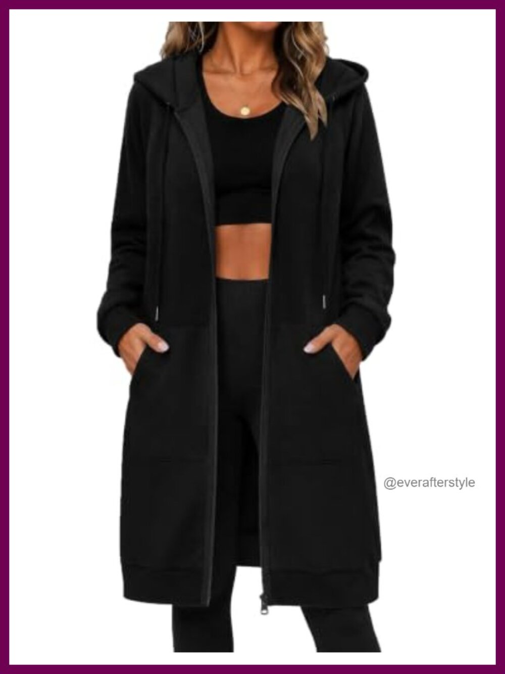 Oversized Fleece Zip Up Hoodie Long Tunic Sweatshirt Kangaroo Pocket